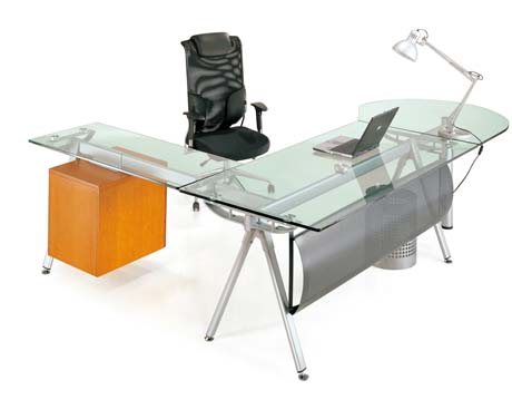 Office Desk|Glass Executive Desk|Office Furniture|Glass Executive Desk|玻璃班台|玻璃办公桌|玻璃办公台 CG-BLBT-18